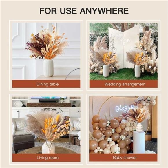 Fall Decor Autumn Decorations for Home Thanksgiving Table Boho Flowers Orange - Picture 5 of 7